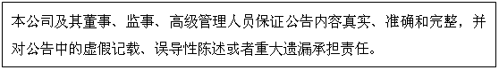 文本框: 本公司及其董事、监事、高级管理人员保证公告内容真实、准确和完整,并对公告中的虚假记载、误导性陈述或者重大遗漏承担责任。